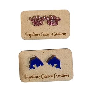 Crabs & Dolphins Duo Acrylic Studs Set